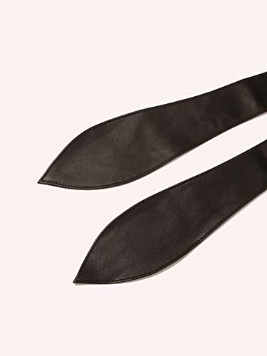 Xiao Hua Women's Elegant Wide Waist Belt - Faux Leather, Bow Knotted, Dress,Clothing Accessories (Black)4