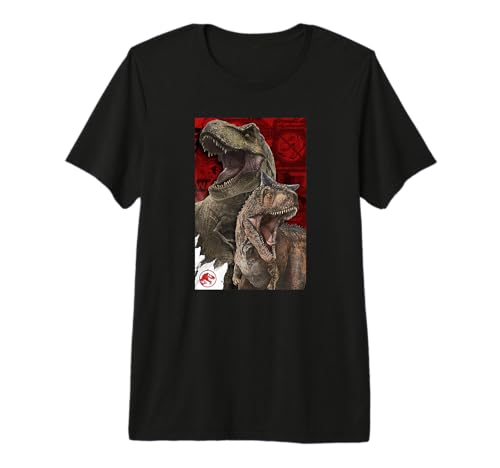 T-shirt T-Rex Carnotaurus Jurassic World imprimé durable qui ne craquelle pas
