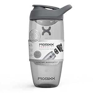 Promixx Pursuit Protein Shaker Bottle – Premium Shaker for Protein Shakes – Lifetime Durability, Leakproof, Odourless – 700ml / 24oz (Graphite Gray)