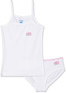 طقم ملابس داخلية قصيرة بتصميم قلوب للبنات 9-10 سنوات من قطونيل، أبيض (عبوة من 6 قطع)