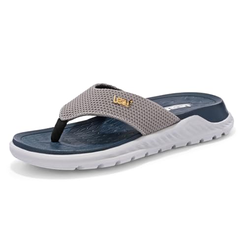 Image of leaf Heel Pain & Swelling Relief Slippers for Men & Women - Unisex Grey Cushioned Comfort Slippers with Arch Support - Pain-Relieving Footwear for Swollen Feet & Heel Pain