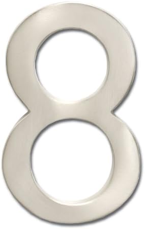 Architectural Mailboxes 3582SN-8 Satin Nickel 4 in. Brass Floating House Number, 8