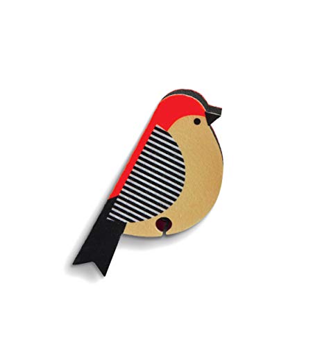 Image of Genuine Fred Perched Bird Sponges, Set of 4 Sponges with Suction Cup Wooden Perch, Clever, Modern Design with Multilayer sponges, Non-Scratch and Safe for Cookware