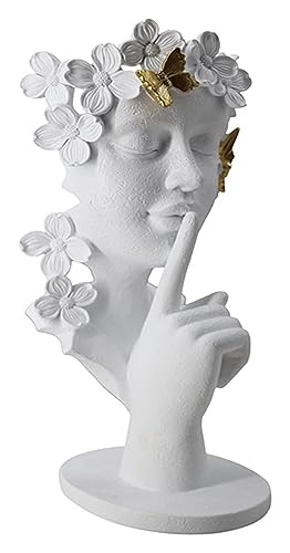 Statue de visage muet RLKHXBS en résine pour décoration de bureau et étagère de chambre