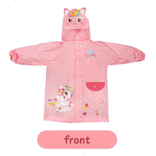 Image of Bold N Elegant 3D Kids Cartoon Soft Luxurious Waterproof Raincoat Rain Jacket Rain Suit with Backpack Space and a complimatory Storage Pouch for Kids Boys n Girls