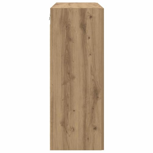Armario de pared de roble con dos puertas y estantes internos 8