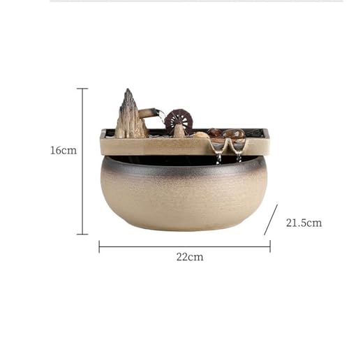 Fontaine d'intérieur à eau vive continue avec roue animée