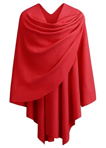 Image of PULI Womens Cross Front Poncho Shawl Wrap Elegant Wedding Formal Gift