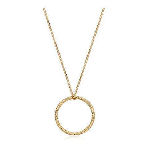 Charm Pendant Necklace, 14K Gold Plated Dainty Chain Necklace Deer Antler Compass Open Circle Infinity Lovely Knot Necklaces for Women gold Cover