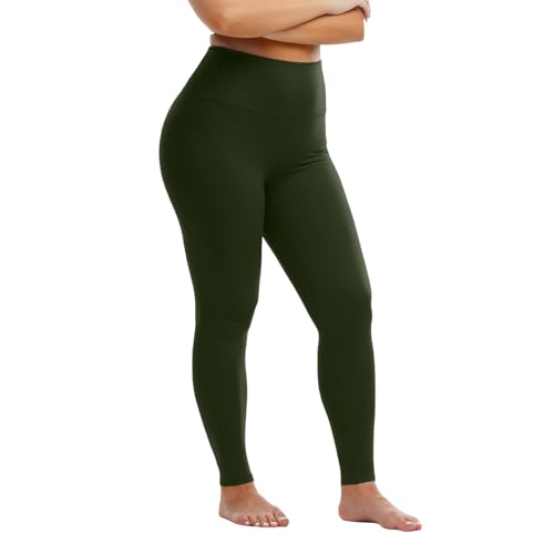 MOKBAY Mallas Deporte Mujer Elasticos Ropa de Anticelulítico Leggings Leggins Push Up Pantalon Deporte 3D Plumi Verde Militar Leggins Mujer Vestir Verde Militar XL
