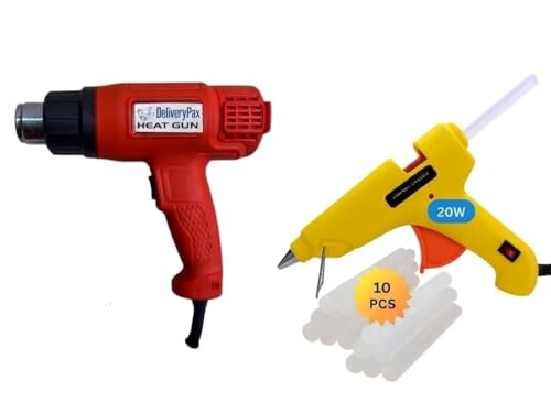 Image of 2000W Heat Gun with 20W Glue Gun & 10 Glue Sticks WITH 6 MONTHS WARRANTY | Adjustable Temperature | Ideal for Industrial Use, Shrink Wrap, PVC, Paint Removal & DIY