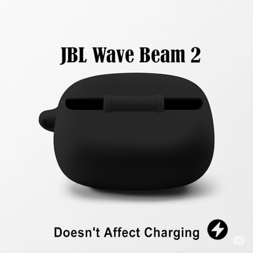 Image of LIRAMARK Silicone Cover Case with Carabiner Compatible with JBL Wave Beam 2 (2024) (Black)