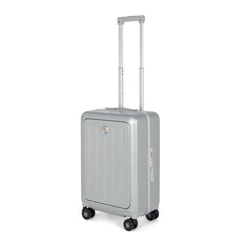 Image of SWISS MILITARY Black Gold Collection Bristol Luggage, Anti-Theft Zipperless Trolley, TSA Lock, 360 Wheels, USB & Type-C Port, 14 inch Laptop Compartment, 44L, Makrolon PC, (Free Cover) White, 55cm