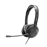 Axtel One UC35 Stereo Wired Headset – USB & 3.5mm Jack, Noise-Cancelling Dual Mic, 40mm HD Speakers, Inline Controls, Lightweight for Office & Home