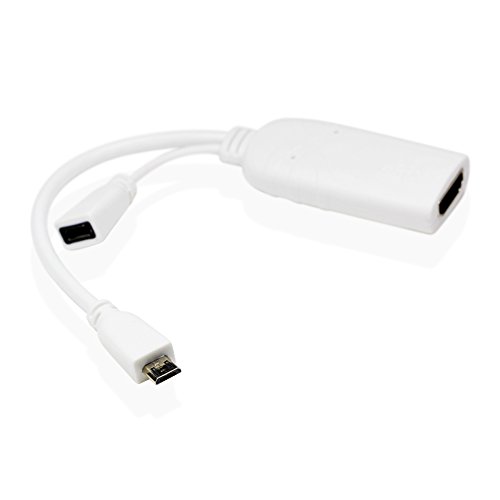 Adaptateur Micro USB MHL vers HDMI TVs HD Cable AV pour Samsung Galaxy S1 / Galaxy S2 / HTC/HTC Desire - MHL a 5 Broches - Blanc