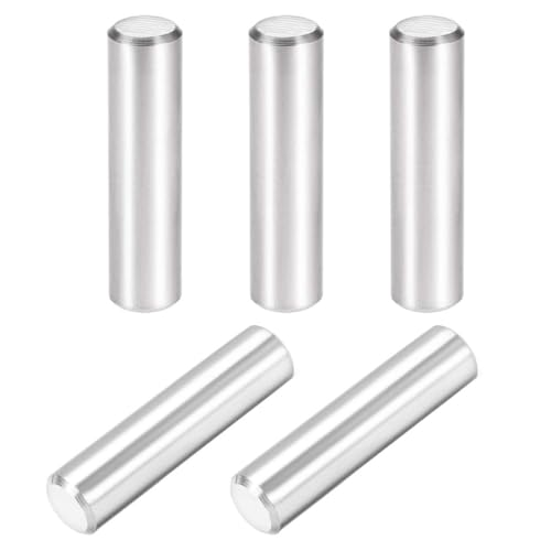TOP-VIGOR 5Pcs 10mm x 40mm Dowel Pins Shelf Support Pegs, 304 Stainless Steel Cylindrical Shelf Support Pin Fasten Elements Silver Tone