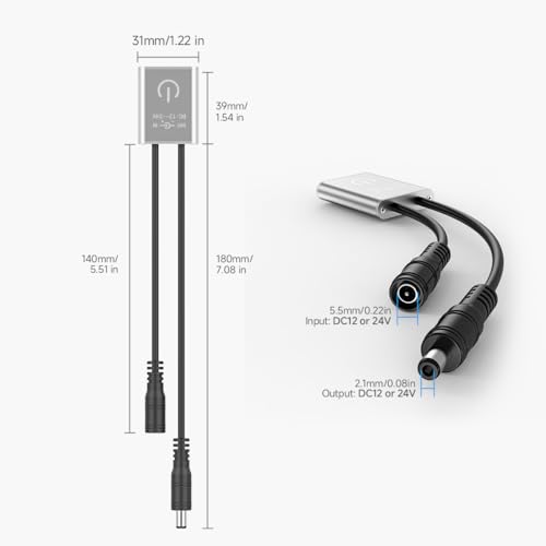 Tira LED COB IP67 16.4 pies Blanco Cálido 3000K DC24V miniatura 5