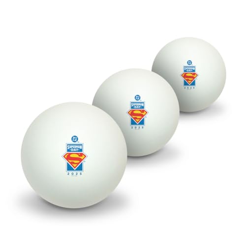 GRAPHICS & MORE Superman Day 2025 Logo Novelty Table Tennis Ping Pong Ball 3 Pack