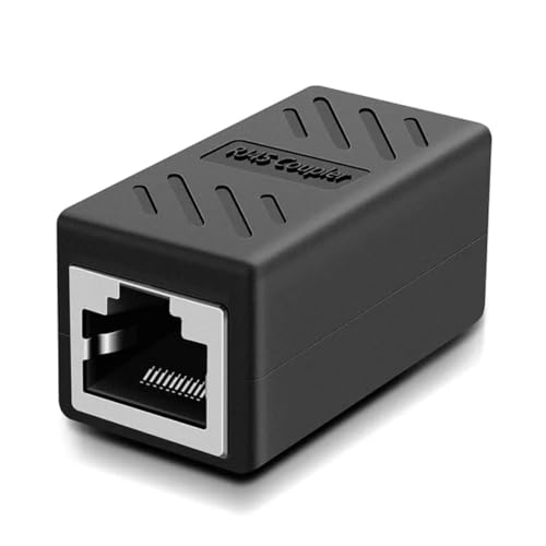 Image of COOLCOLD RJ45 Ethernet Coupler Cat7, Cat6 Cat5e LAN Coupler Ethernet Extender Adapter Extension Jointer Extending The Ethernet Cables Female to Female Connector (Pack of 1)