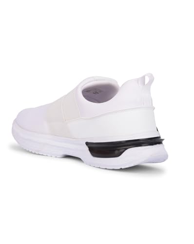 Image of Liberty Force 10 BLAKES-2E Non-Lacing Sports Walking Shoes for Men - Black & White | Comfortable and Durable - Suitable for Slip-On Gym, Jogging and Outdoor Shoes for Gents - Cushioned Footbed