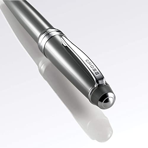 Image of Cross Bailey Light Polished Blue Fountain Pen - Refillable, Medium Nib, Black Ink, Presented in Everyday Gift Box