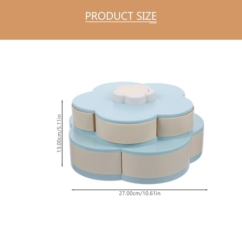 Boîte à collations double couche en forme de fleur rotative et polyvalente en PP