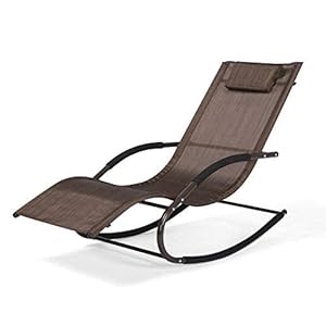 Outdoor Chaise Lounge Chair Lounges Patio Lounge Ligstoelen Ligstoelen Liggend met kussen, Zero Gravity(bruin)