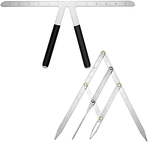 Frienda 2 Pcs Eyebrow Ruler 3 Point Positioning Ruler, Silver