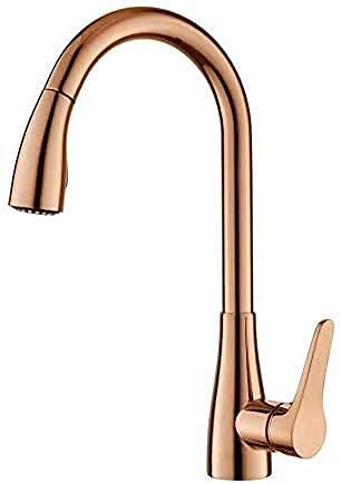 Robinet de cuisine mitigeur or rose PVD monocommande LWX