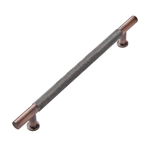 khtumeware 1 Pack 15 Inch(381mm) Soild Knurled Appliance Pulls Brushed Antique Copper Cabinet Pulls Drawer Pulls Kitchen Hardware Kitchen Handles for Cabinets Cupboard Handles