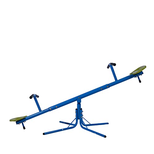 Sandora 40230 | Kinder Wippe mit doppeltem Mittelrohr und 360° Rotation XSS007 | 80kg Gewicht pro Seite | Spiel und Spaß Ihrer Kleinsten im eigenen Garten blau / grün Cover