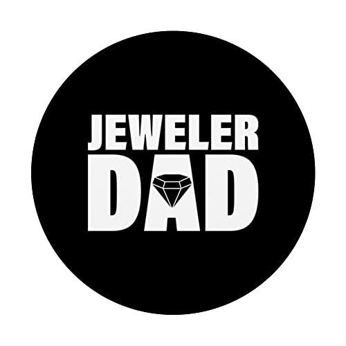 Profession Job For Men - Jeweler Dad PopSockets Swappable PopGrip, Black - Image 3