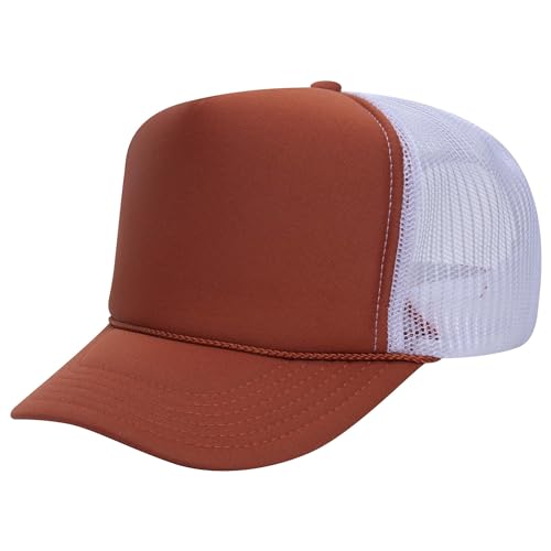 Image of OTTO Polyester Foam Front 5 Panel High Crown Mesh Back Trucker Hats in 97, Bulk, Wholesale