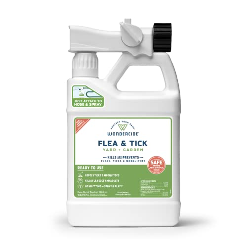 Wondercide - Ready to Use Flea, Tick, Yard Spray with Natural Essential Oils – Mosquito and Insect Killer, Treatment, and Repellent - Plant-Based - Safe Around Pets, Plants, Kids - 32 oz