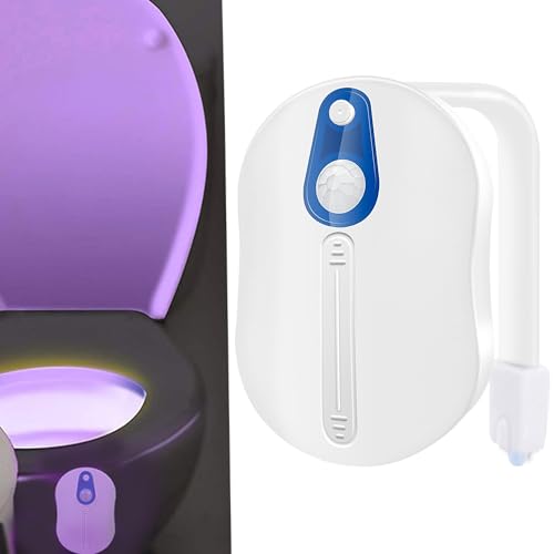 WDEC Lampe LED pour Toilette, Lampe pour Toilette 16 Couleurs, avec Détecteur de Mouvement, Eclairage WC Salle de Bain Cuvette, Toilette Veilleuse, Lampe pour...