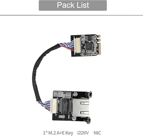 Image of M.2 A E Key to 2.5 Gigabit Ethernet Module, in-tel i225 i226 2.5G Ethernet Server NIC,10 /100 /1000 /25000 Mbps RJ45 LAN, Multi-Gigabit M.2 Network Card, Support 2230 (20CM, i226 M.2 A+E Key)