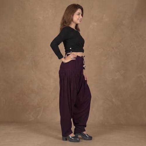 Image of FASHION GALLERY Women's Rayon Relaxed Fit Patiala Salwar with Full Length Drawstring Closure Type and Flexible Waist | Patiala Pant for Woman Free Size Fit Upto XXL