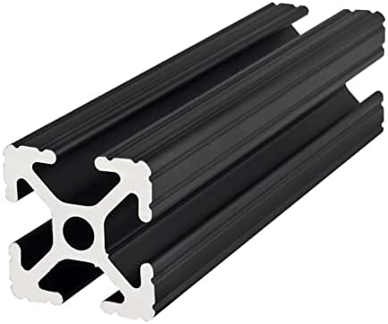 8020, 1010-Black, 10 Series 1 Inch x 1 Inch Black Anodized T-Slotted Aluminum Extrusion x 12 Inch Long DIY Extruded Linear Slot Bar Rail 80/20
