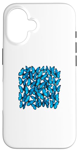 Enjambre de Mariposas Morphos Azules Diseños artísticos Carcasa para iPhone 16