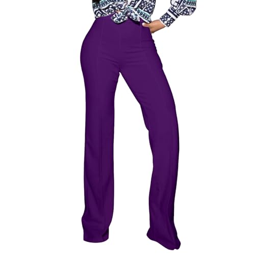 Women's High Waisted Stretchy Bootcut Pull On Dress Pants Casual Work Pants Fitted Trousers
