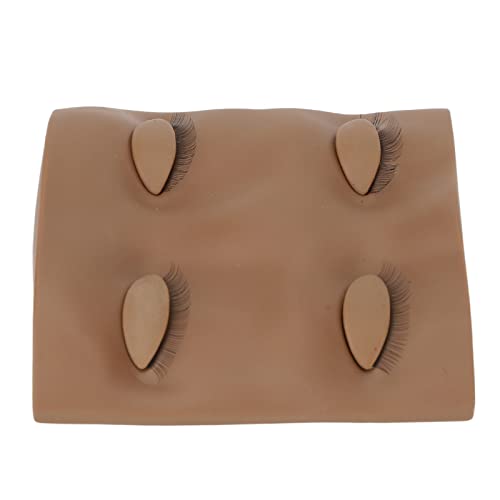False Eyelashes Extension Practice Mannequin Head with Removable Eyelids Reusable Material Eye Makeup Tools Suitable for Women Beginners Makeup Training(Coffee Color) - Image 4