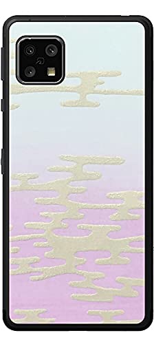 ClearView(クリアビュー) シャープ AQUOS sense4 / sense4 lite / sense4 basic 用 背面 保護 フィルム 和柄プリント 桃色ぼかし 雲 唐紙 デザイン