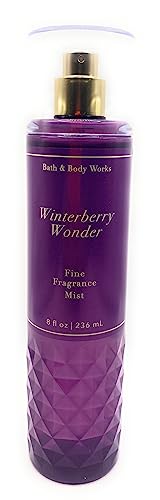 Bath & Body Works Winterberry Wonder Fine Fragrance Mist 8 Fluid Ounce Diamond Plate Decorative Bottle, Purple