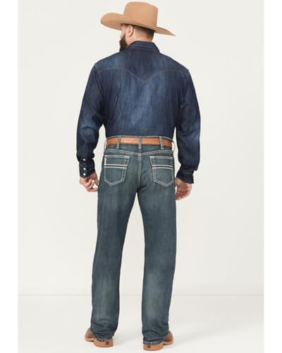 Cinch Men's White Label Relaxed Fit Mid Rise Jeans Dark Stonewash - MB92834019 29W x 36L US3