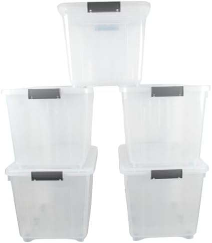 Jolie Max 72L Storage Boxes with Wheels, Heavy-Duty Plastic Storage ...