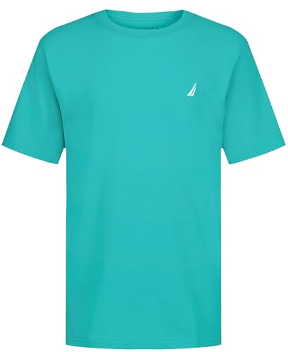 Nautica Boys Short Sleeve Solid Crew Neck T-Shirt Soft Comfortable Relaxed Fit Ceramic 14-16