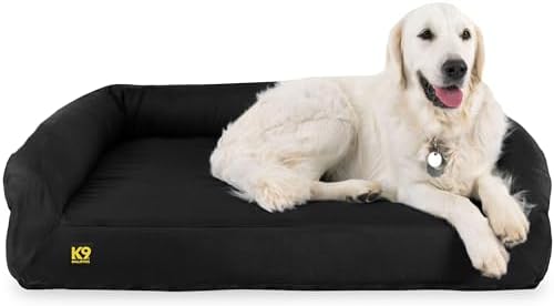 K9 Ballistics Tough Orthopedic Large Bolster Dog Bed - Washable, ...