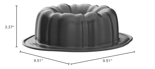 Wilton Gold Non-Stick 9.49 in Fluted Tube Cake Pan, Stainless Steel Bakeware, Made without PFAS, Packaging May Vary
