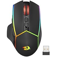 Redragon Ratón inalámbrico para videojuegos, 2,4