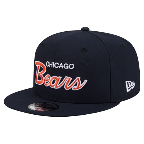 New Era Mens Navy Chicago Bears Core Team Script 9FIFTY Snapback Hat